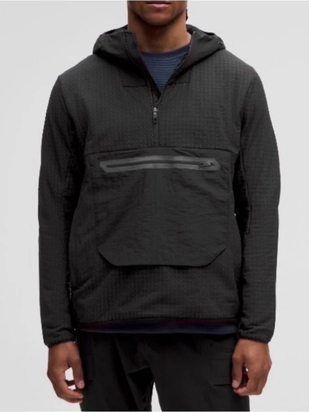 Lululemon Athletica Black Hooded Pullover Jacket - Anorak jacket. Size Small